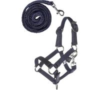 HKM Hobby Horsing - Juego básico de cabestro y punto para caballo de pesca (azul marino)