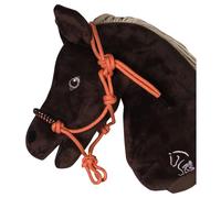 HKM Hobby Horsing, cabestro con diamantes de imitación, ajustable para caballo, accesorio realista para niños (naranja)