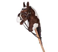 HKM Hobby Horsing - Trenza de piel mexicana para caballos de carro, incluye rienda, dentadura y correa para la cabeza