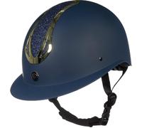 HKM Illusion Casco de Montar Azul Oscuro/Dorado M