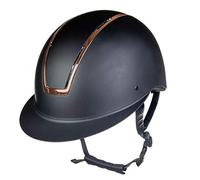 HKM Lady Shield Casco de Montar para Mujer Negro/Rosa-Oro 55-57 cm