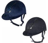 HKM Lady Shield Sparkle Velours Casco de Montar para Mujer Negro 58-60 cm