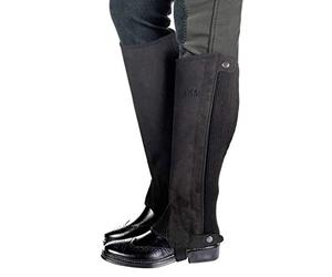 HKM Leotardos de equitación para adultos de microfibra, ante sintético 9100 negro, 4 pantalones, 9100 negro, 4