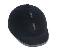 HKM New Flock Casco de Montar Terciopelo Negro/Plateado M