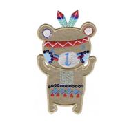 HKM Parche termoadhesivo, diseño de Oso Indio, Color Rojo y Azul