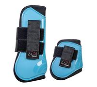 HKM - Polainas para caballos y gorras (4 unidades), color azul y negro