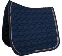 HKM Rosegold Glamour Mantilla Style Azul Oscuro/Rosa/Oro Pony GP