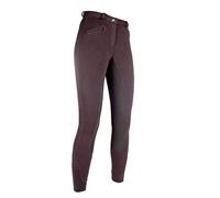 HKM SPORTS EQUIPMENT Reithose-Basic Belmtex Grip Easy-3/4 Besatz Pantalones, Unisex Adulto, marrón Oscuro/marrón Oscuro, 122