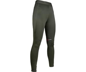 HKM Sports Rodillera Sintét Leggings de Montar para Mujer Verde Oscuro 32/34