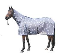 HKM Stars Combo - Manta antimoscas (125 cm), Color Gris y Blanco