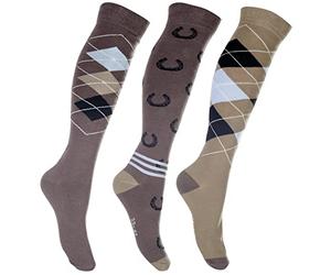 HKM Unisex Cardiff Set 3 Pares Calcetines Marrón/Beige 39-42