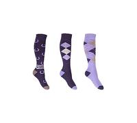 HKM Unisex Cardiff Set 3 Pares Calcetines Violeta/Lila 35-38