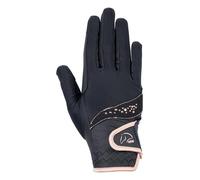HKM Unisex Rosegold Glamour Style Guantes de montar Negro L
