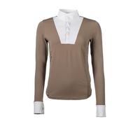 HKM Virginia Polo de Concurso de Manga Larga para Mujer Taupe S