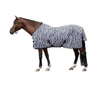 HKM Zebra Manta Anti-Moscas con cinturón Cruzado Blanco/Negro 145