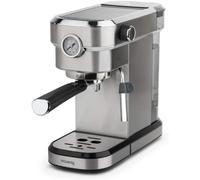 Cafetera Expresso Manual, 1350 W, Bomba de Presión Italiana, 15 Bares, 1.1 Litro, Barómetro, Acero Inoxidable. H.Koenig EXP820