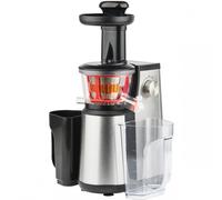 H.Koenig Exprimidor Vertical GSX12 Acero Inoxidable Negro, Zumo de Frutas y Verduras, Sin BPA, Boca Ancha 82 mm, Presión Suave, 1 Litro, 400 W