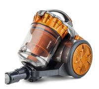 H.Koenig Aspiradora multiciclónica sin bolsa Compact+ STC60, clase energética AAA, filtro HEPA, silenciosa, potente, eficiente, cepillo turbo, herramienta para rincones 2 en 1, naranja