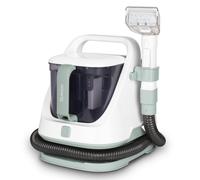 H.Koenig Limpiador Textil TWT77, Depósitos de agua limpia y sucia extraíbles, Todo tipo de textiles: Colchones/Alfombras/Sofás, Potente succión, 650 W, Blanco y Verde