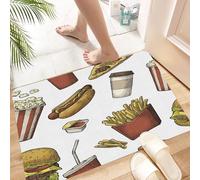 HKPOEQ Alfombra de Baño Antideslizante 40x60 cm,Aliments De Préparation Rapide Figés Le Verre De Kola,Microfibra Súper Absorbente y Suave, Alfombrilla Lavable y Ducha o Bañera