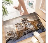 HKPOEQ Alfombra de Baño Antideslizante 40x60 cm,Animales, un Grupo de Tigres Que Muestran su Elegancia y Poder, bajo un dramá,Microfibra Súper Absorbente y Suave, Alfombrilla Lavable y Ducha o Bañera