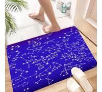 HKPOEQ Alfombra de Baño Antideslizante 40x60 cm,Cielo Nocturno y Constelaciones del Signo Zodiacal,Microfibra Súper Absorbente y Suave, Alfombrilla Lavable y Ducha o Bañera