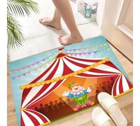 HKPOEQ Alfombra de Baño Antideslizante 40x60 cm,Circo, el Payaso Alegre y protagonista, da Inicio al espectáculo en la icónic,Microfibra Súper Absorbente y Suave, Alfombrilla Lavable y Ducha o Bañera