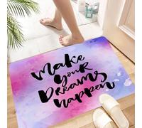 HKPOEQ Alfombra de Baño Antideslizante 40x60 cm,Cita, Deja Que Tus sueños se Hagan Realidad. Frases motivacionales sobre alca,Microfibra Súper Absorbente y Suave, Alfombrilla Lavable y Ducha o Bañera