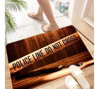 HKPOEQ Alfombra de Baño Antideslizante 40x60 cm,Escena de Asesinato, Cinta de Advertencia de Seguridad en una Escena del crim,Microfibra Súper Absorbente y Suave, Alfombrilla Lavable y Ducha o Bañera