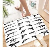 HKPOEQ Alfombra de Baño Antideslizante 40x60 cm,Guerra, fusiles ametralladores, Figuras de Poder Tar,Microfibra Súper Absorbente y Suave, Alfombrilla Lavable y Ducha o Bañera