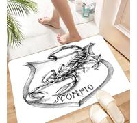 HKPOEQ Alfombra de Baño Antideslizante 40x60 cm,Heráldica del escorpión, Signo Zodiacal de Escorpio,Microfibra Súper Absorbente y Suave, Alfombrilla Lavable y Ducha o Bañera