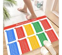 HKPOEQ Alfombra de Baño Antideslizante 40x60 cm,Herramienta matemática básica, una Tabla de multiplicar Completa del 1 al 10,Microfibra Súper Absorbente y Suave, Alfombrilla Lavable y Ducha o Bañera
