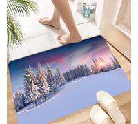 HKPOEQ Alfombra de Baño Antideslizante 40x60 cm,Panorama idílico del Amanecer Invernal en Las montañas Nevadas. Serenidad. FR,Microfibra Súper Absorbente y Suave, Alfombrilla Lavable y Ducha o Bañera