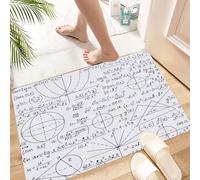 HKPOEQ Alfombra de Baño Antideslizante 40x60 cm,Patrón Vectorial matemático sin Costuras con Figuras geométricas, diagramas t,Microfibra Súper Absorbente y Suave, Alfombrilla Lavable y Ducha o Bañera