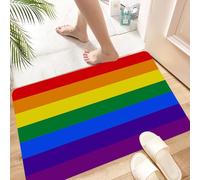 HKPOEQ Alfombra de Baño Antideslizante 40x60 cm,Polaco LGBT Original 8 Colores del Amor Orgullo Gay Arcoíris Homosexualidad A,Microfibra Súper Absorbente y Suave, Alfombrilla Lavable y Ducha o Bañera