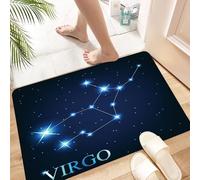 HKPOEQ Alfombra de Baño Antideslizante 40x60 cm,Signo del zodíaco Virgo de Las Hermosas Estrellas Brillantes en el Fondo del,Microfibra Súper Absorbente y Suave, Alfombrilla Lavable y Ducha o Bañera