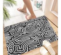 HKPOEQ Alfombra de Baño Antideslizante 40x60 cm,Un Vector de Patrones de Laberinto en Blanco y Negro sin Costuras,Microfibra Súper Absorbente y Suave, Alfombrilla Lavable y Ducha o Bañera