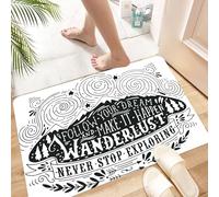 HKPOEQ Alfombra de Baño Antideslizante 60x90 cm,Aventura, Viaje y exploración temática Sigue tu sueño Cita Pasión por los Via,Microfibra Súper Absorbente y Suave, Alfombrilla Lavable y Ducha o Bañera