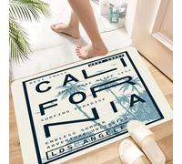 HKPOEQ Alfombra de Baño Antideslizante 60x90 cm,Ilustración Vectorial de tipografía de Los Ángeles, California, para impresió,Microfibra Súper Absorbente y Suave, Alfombrilla Lavable y Ducha o Bañera