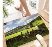 HKPOEQ Alfombra de Baño Antideslizante 60x90 cm,Swaledale Yorkshire Dales Inglaterra,Microfibra Súper Absorbente y Suave, Alfombrilla Lavable y Ducha o Bañera