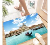 HKPOEQ Alfombra de Baño Antideslizante 60x90 cm,Venecia, Basílica Santa Maria Della Salute por el Gran,Microfibra Súper Absorbente y Suave, Alfombrilla Lavable y Ducha o Bañera