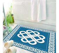 HKPOEQ Alfombrilla de Baño de Microfibra, Tapete para Puerta y Mascotas, Súper Grueso y Absorbente,Amuleto histórico con Marco y Borde, símbolo de Buena Fortuna, Nudo de Amor irlandés y c,50 x 80 cm