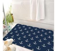 HKPOEQ Alfombrilla de Baño de Microfibra, Tapete para Puerta y Mascotas, Súper Grueso y Absorbente,Ancla de mar. Patrón sin Costuras sobre un Fondo Separado. Ilustración Vectorial.,50 x 80 cm