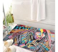 HKPOEQ Alfombrilla de Baño de Microfibra, Tapete para Puerta y Mascotas, Súper Grueso y Absorbente,Arte Moderno, Chica talismán Sexy con atrapasueños Indio y murmullo Tribal,50 x 80 cm