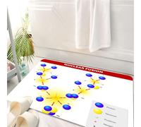HKPOEQ Alfombrilla de Baño de Microfibra, Tapete para Puerta y Mascotas, Súper Grueso y Absorbente,Cadena de neutrones protón de fusión Nuclear educativa,50 x 80 cm