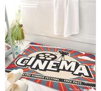 HKPOEQ Alfombrilla de Baño de Microfibra, Tapete para Puerta y Mascotas, Súper Grueso y Absorbente,Cartel de Cine Retro. Anuncio Vectorial de película para un Festival de Verano. Ilustrac,50 x 80 cm