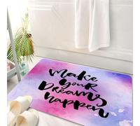 HKPOEQ Alfombrilla de Baño de Microfibra, Tapete para Puerta y Mascotas, Súper Grueso y Absorbente,Cita, Deja Que Tus sueños se Hagan Realidad. Frases motivacionales sobre alcanzar los su,50 x 80 cm