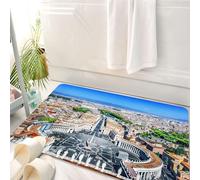 HKPOEQ Alfombrilla de Baño de Microfibra, Tapete para Puerta y Mascotas, Súper Grueso y Absorbente,Ciudad del Vaticano, Roma. La Plaza de San Pedro Desde la Basílica de San Pedro.,50 x 80 cm