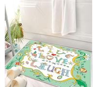 HKPOEQ Alfombrilla de Baño de Microfibra, Tapete para Puerta y Mascotas, Súper Grueso y Absorbente,Decoración Vive, ríe, ama, Guirnalda ornamentada con Cita inspiradora,50 x 80 cm