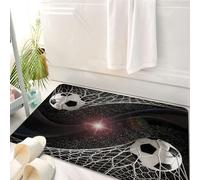 HKPOEQ Alfombrilla de Baño de Microfibra, Tapete para Puerta y Mascotas, Súper Grueso y Absorbente,Decoración para Adolescentes, balón de fútbol, portería, Partido, Espacio Exterior, éxit,50 x 80 cm